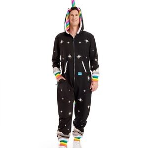 Tipsy Elves Black Unicorn Onesie size large